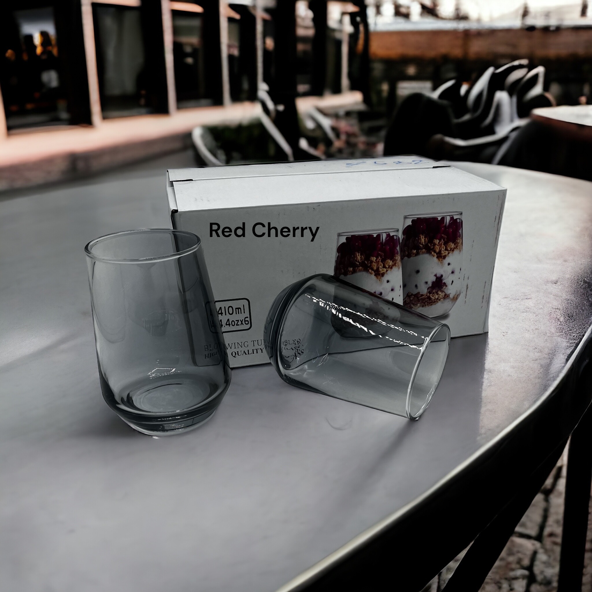 RED CHERRY FIME GLASS CUP